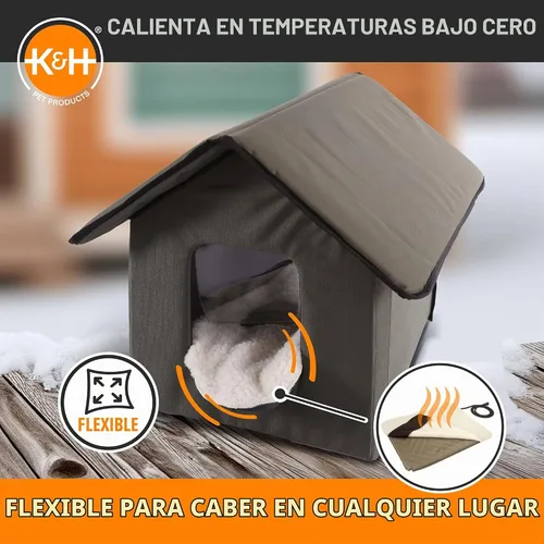 Vista 5 de Cama climatizada electrónica K&H, suave e ideal para exteriores (incluye funda), Bronceado