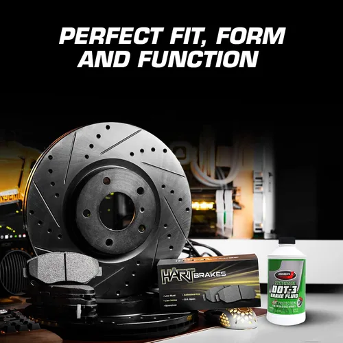 Vista 6 de Hart Brakes Kit de frenos y rotores traseros delanteros Pastillas de freno delanteras y traseras Rotores y pastillas de frenos Pastillas