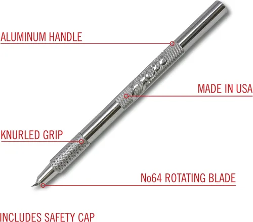 Vista 10 de Excel Blades Cuchillo giratorio K4 con hoja giratoria #64, cuchillo afilado de aluminio ligero, tallado, suministros de manualidades, herramienta