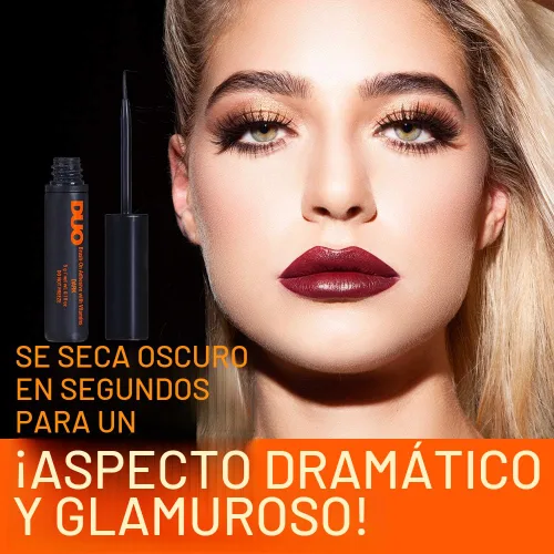 Vista 2 de DUO Pegamento de pestañas con brocha, tono oscuro, adhesivo de pestañas impermeable, pegamento de pestañas de larga duración para racimos y pestañas