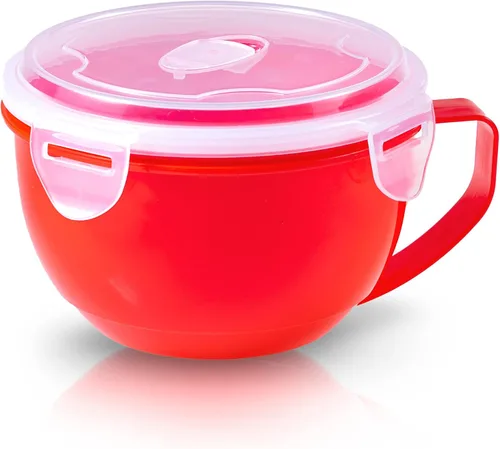 Vista 9 de MATICAN Tazón de sopa para microondas con tapa, taza de sopa con tapa, recipientes de microondas para fideos ramen, sopa, bebidas, 31.11 onzas