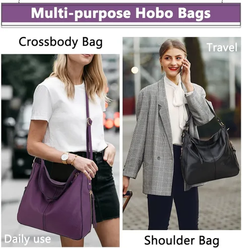 Vista 7 de VONXURY - Bolso de mano de piel sintética para mujer, bolso de hombro grande con bolsillos laterales para trabajo y viajes