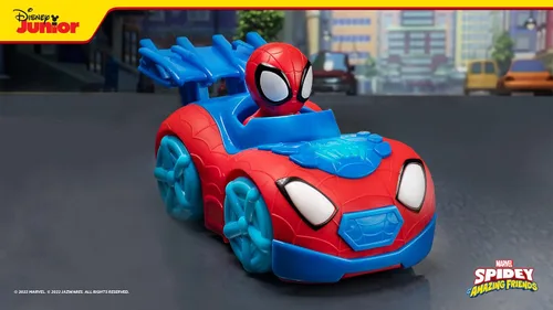 Vista 8 de Marvel's Spidey and HIS Amazing Friends Flash 'N' Dash Web Crawler - Vehículo rastreador de red motorizado con luces y sonidos - Juguetes con tus