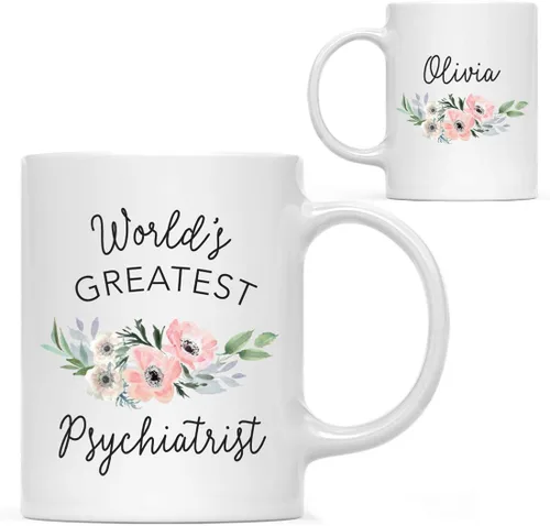 Vista 46 de Andaz Press Taza de café personalizada de 11 onzas, taza ejecutiva de relaciones públicas más grande del mundo, flor de anémona rosa, 1 paquete