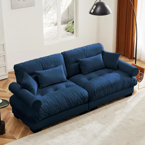 Vista 106 de Otomana beige para sofá modular modular, sofá individual, asiento otomano para sofá modular convertible, sofás de terciopelo para sala de estar