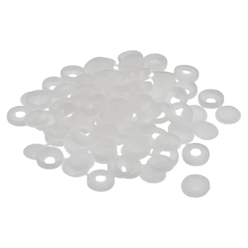 Vista 8 de uxcell 100 tapas de rosca con bisagras de 0.118 pulgadas (0.118 in), cubiertas de plástico para tornillos plegables para arandela, cubierta