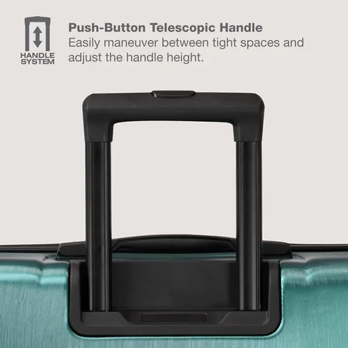 Vista 4 de U.S. Traveler Boren - Maleta de viaje de policarbonato resistente con 8 ruedas giratorias, asa de aluminio