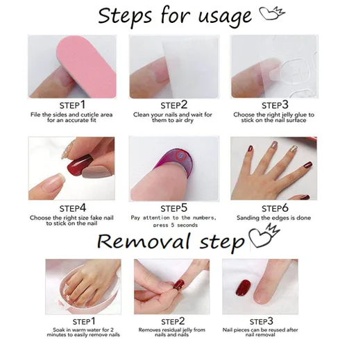 Vista 5 de Foccna Uñas postizas a presión de color rosa medianas, uñas postizas blancas brillantes, uñas postizas cuadradas acrílicas, uñas artificiales