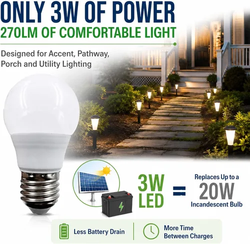 Vista 3 de Taysing Bombilla de 12 V A15 3 W blanco suave 3000K E26 base de tornillo 12 V bombilla LED CC 12 voltios 24 V 36 V 48 V luces de bajo voltaje