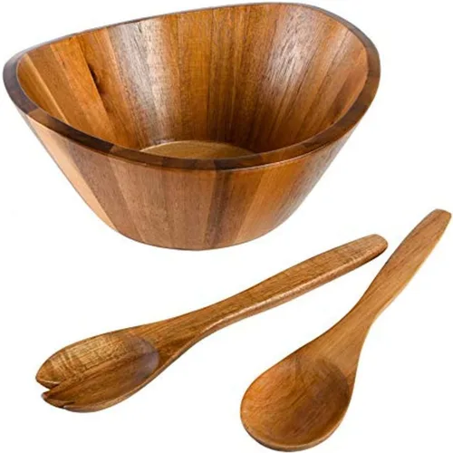 Vista 8 de Gibson Home Laurel - Juego de ensaladeras de madera de acacia, 3 piezas, madera de acacia