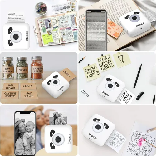 Vista 4 de Impresora térmica portátil TP6S para iPhone y teléfono Android, 300 DPI inalámbrica Bluetooth pequeña impresora térmica sin tinta para fotos