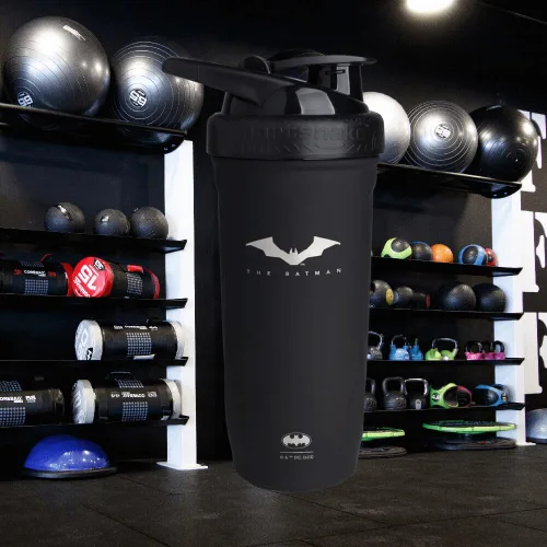 Vista 2 de Smartshake DC COMICS Reforce - Botella mezcladora de proteínas de acero inoxidable de 900 ml 30 oz - Tapa de rosca a prueba de fugas - Sin BPA