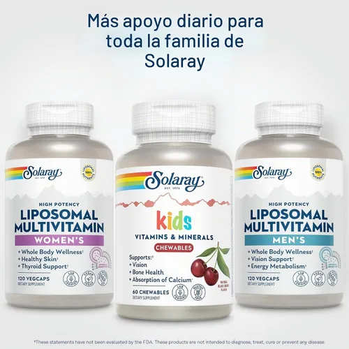 Vista 6 de SOLARAY Vitaminas y minerales completos para niños, cereza negra (60 masticables, 30 porciones)