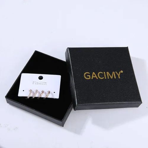 Vista 4 de Gacimy - Arracadas de mujer de oro de 14 quilates, aretes Huggie pequeños con broche para cartílago.