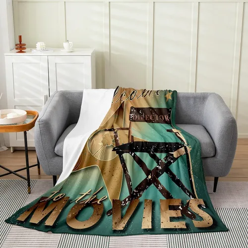 Vista 27 de Feelyou Manta de felpa para cine, manta de franela con patrón de palomitas de maíz para niños, niñas, adolescentes, póster de cine para todas