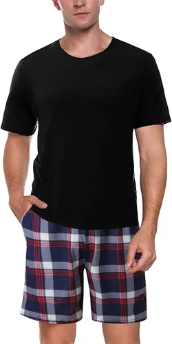 Vista 3 de Conjunto de ropa de dormir para hombre de moda 2022, ropa de dormir casual, ajuste relajado, ropa de descanso, pantalones cortos de pijama de 2