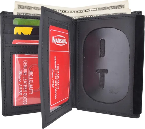 Vista 2 de Marshal - Cartera RFID para bomberos, policía, piel de vaca auténtica, etc.
