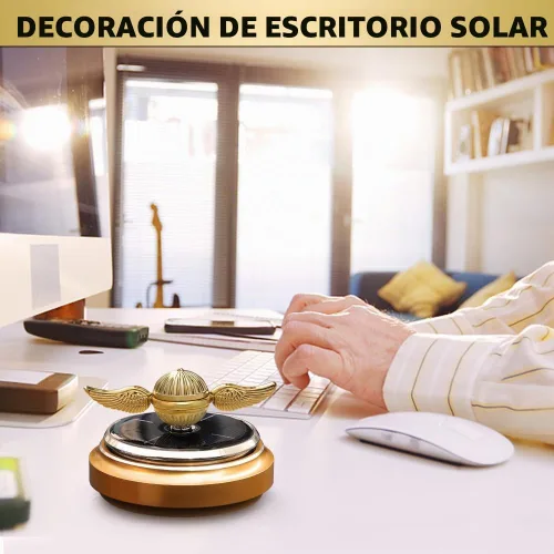 Vista 4 de Spinner Fidget Dorado de Energía Solar, Ambientador de Aire para Coche, Decoración de Salpicadero Alimentado por la Luz Solar, Kit de Ciencia Oro