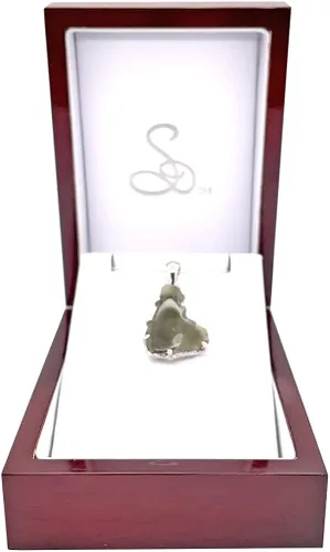 Vista 3 de Collar con colgante de Moldavita pulido por Stones Desire