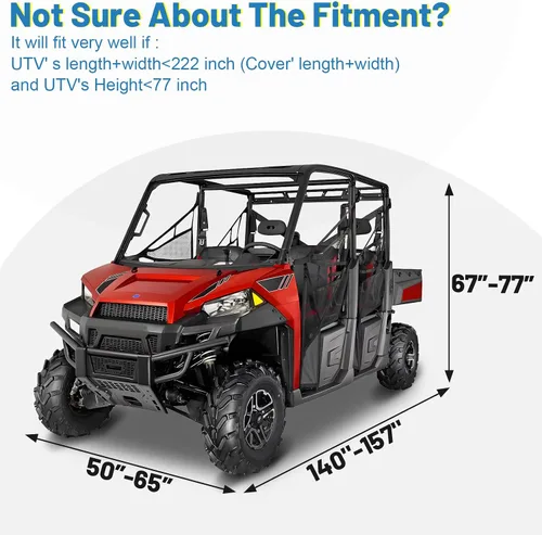 Vista 8 de MDPROMCP Cubierta para UTV de 4-6 Asientos, Cubierta Completa Resistente al Viento Compatible con Polaris RZR General UFORCE Talon Mule Teryx de 4