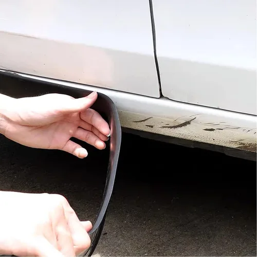 Vista 6 de muekzru Faldas laterales universales de 8.2 pies x 3.15 pulgadas para autos, faldas laterales universales de goma antiarañazos, protectores