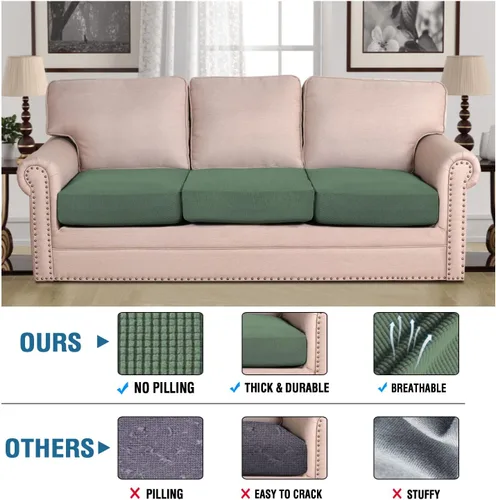 Vista 279 de H.VERSAILTEX Fundas de Cojín de Asiento Individuales Super Elásticas Fundas de Sofá Fundas de Cojín de Sofá Fundas Deslizables Juegos Tela de Sarga