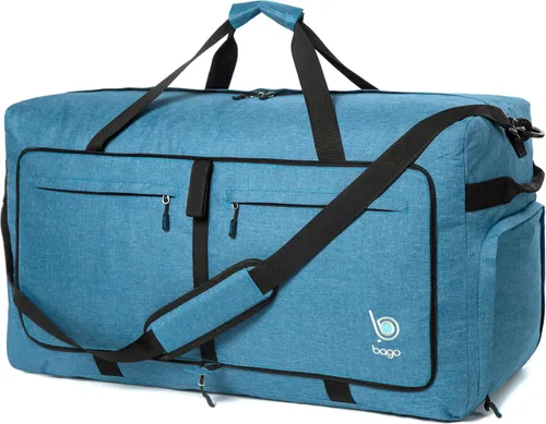 Vista 28 de Bago Travel Duffle Bag for Women & Men. Medium Duffel Bag for Traveling Todo negro