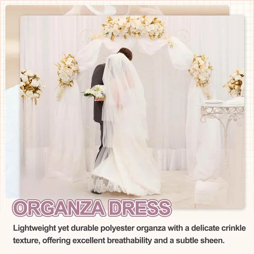 Vista 5 de MECCANIXITY Tela de organza transparente negra por yarda, 1 yarda x 63 Negro