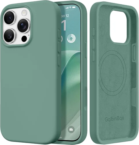 Vista 162 de GolbinBox Funda magnética para iPhone 17, compatible con MagSafe, cubierta de silicona integrada para control de cámara, funda de silicona líquida a