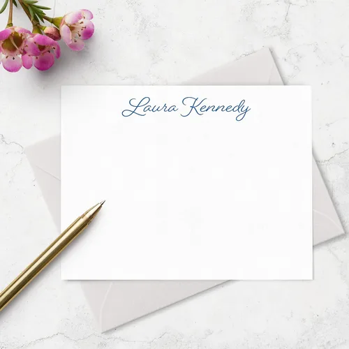 Vista 3 de Juego de tarjetas y sobres personalizados con nombre en letra cursiva para mujeres, personalizado con nombre en letra cursiva, elija