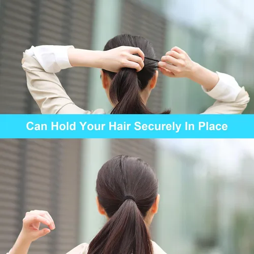 Vista 6 de Lazos negros para el cabello, 220 unidades de bandas elásticas sin daños para cabello grueso y fino