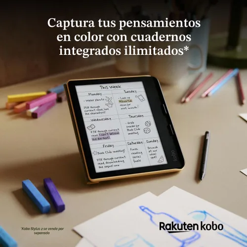 Vista 5 de Kobo Libra Colour eReader Pantalla Kaleido™ 3 de tinta E sin deslumbramiento de 7 pulgadas Opción de modo oscuro Audiolibros Resistente al