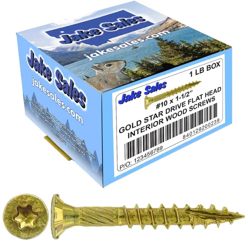Vista 272 de 8 x 1 revestimiento exterior recubierto de bronce, tornillo de madera multiusos compatible con ACQ, cabeza plana Torx/Star Drive de 1 libra, 288