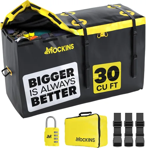 Vista 11 de Mockins Bolsa de Carga Cuadrada de 30 Pies Cúbicos para Enganche de Remolque Impermeable y para Todo Tipo de Clima Bolsa de Carga de PVC 500D