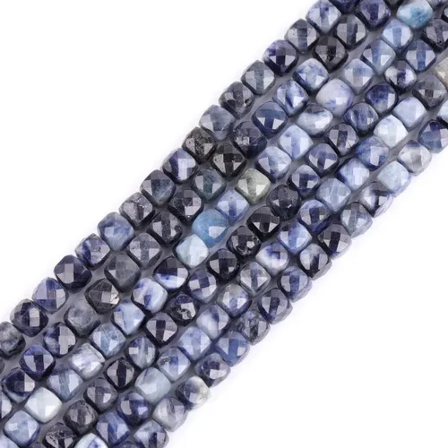 Vista 11 de GEM-Inside - Cuentas espaciadoras pequeñas de 0.098 in de espinela negra natural, cuentas espaciadoras en forma de cubo facetado, cuentas para hacer