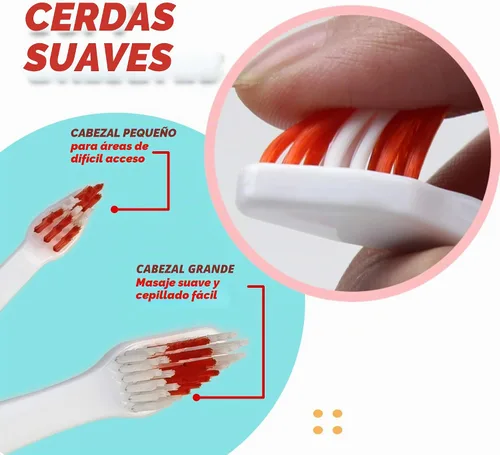 Vista 4 de Cepillo de dientes para mascotas para perros, gatos con cerdas suaves, fácil limpieza de dientes y cuidado dental, cepillo de dientes antideslizante