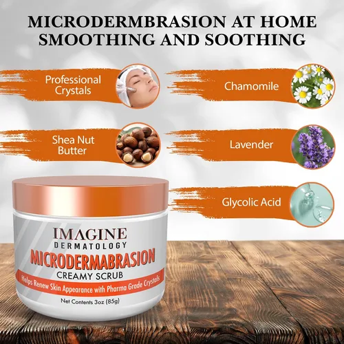 Vista 4 de Microdermabrasion - Exfoliante facial cremoso en gel y exfoliante facial con cristales de microdermoabrasión de grado clínico antienvejecimiento