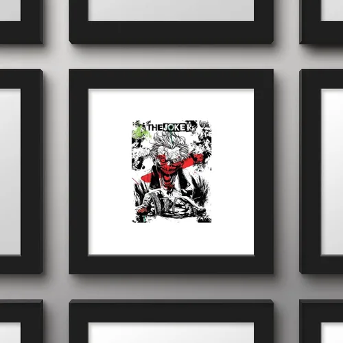 Vista 2 de Trends International Gallery Pops DC Comics - Arte de pared de collage de Joker, versión enmarcada negra, 12 x 12 pulgadas