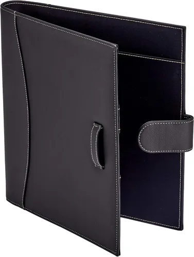 Vista 10 de It's Academic Mini Carpeta ejecutiva de cuero tipo portafolio, anilladora de 1 pulgada y capacidad para 250 hojas, bloc de notas, y documentos de 14