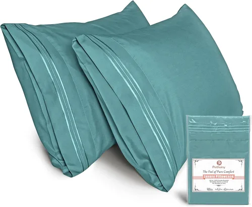 Vista 9 de P Pothuiny Fundas de almohada 100% microfibra – Fundas de almohada beige súper suaves de 20 x 30 pulgadas – Juego de 2 fundas de almohada