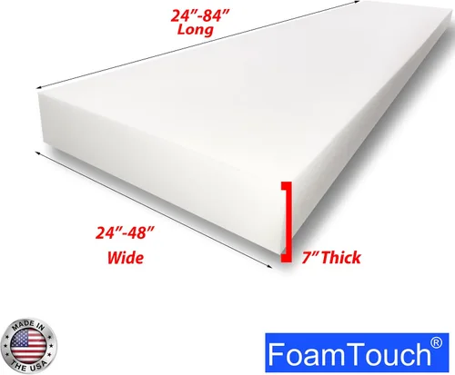 Vista 38 de FoamTouch Colchón litera de 7 pulgadas de alto x 28 pulgadas de ancho x 72 pulgadas de largo (solo espuma), carbón, sin funda