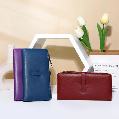 Vista 28 de Billeteras delgadas para mujer, tarjetero RFID plegable con bolsillo con cremallera, Mandala azul, Delgado