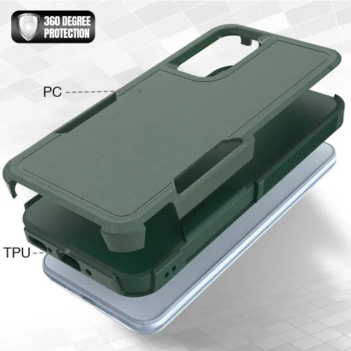 Vista 345 de Jeylly Compatible con Samsung Galaxy A22 5G Funda, Funda Samsung A22 5G con 2pcs protectores de pantalla de vidrio templado