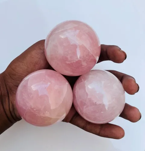 Vista 5 de Bola de cristal tallada de cristal tallada con forma de esfera de piedra lunar arcoíris grande y llamativa, bolas de citas de meditación