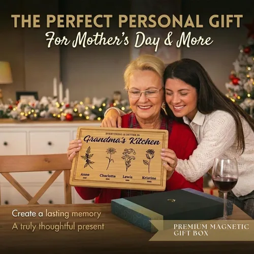 Vista 2 de Regalos de Navidad personalizados para mamás y abuelas, regalo de Navidad personalizado con diseño de flores de jardín, regalo de cocina perfecto