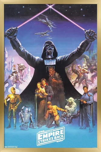 Vista 18 de Trends International Star Wars: The Empire Strikes Back 40th - Póster de pared de Darth Vader, 14.725 x 22.375 pulgadas, versión enmarcada de madera