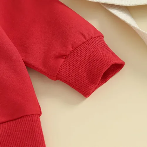 Vista 7 de Conjunto de ropa de 2 piezas para bebé niño para el día de San Valentín con estampado de mamá es mi San Valentín, sudadera con cuello redondo