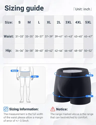 Vista 6 de Ropa interior para incontinencia para hombre, 2 unidades, lavable, de algodón, con zona de absorción delantera y trasera, gran absorción, ropa