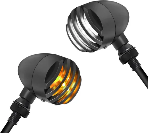 Vista 8 de Luces intermitentes NTHREEAUTO para motocicleta, faros intermitentes de LED, de aluminio y resistentes al agua, luces indicadoras universales