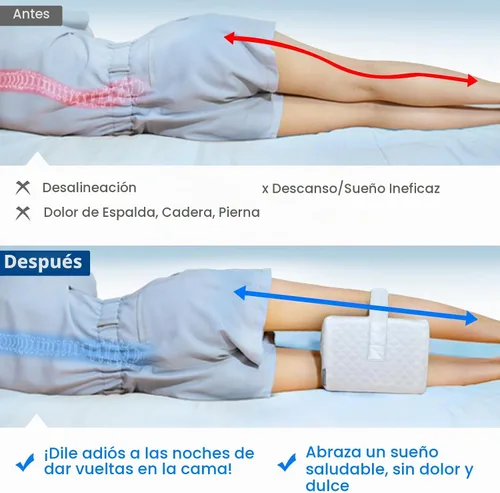 Vista 4 de KingPavonini Almohada de rodilla refrescante para dormir de lado, almohadas de piernas de espuma viscoelástica de gel para dormir de lado con funda